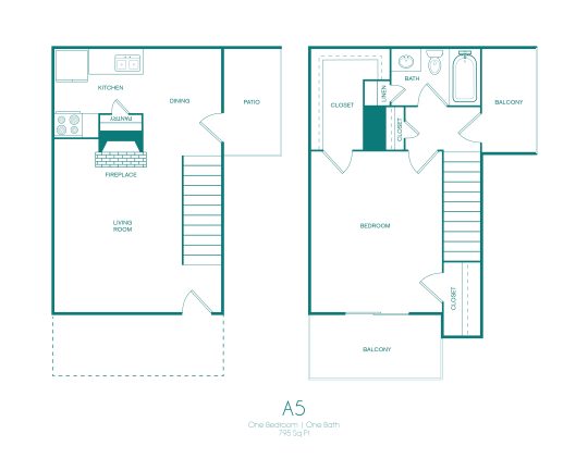 floor plan for the two bedroom apartment at The Westmount at Copper Mill